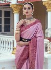 Banarasi Silk Fuchsia and Pink Woven Work Designer Contemporary Saree - 3