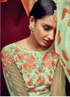 Tantalizing Faux Georgette Mint Green Embroidered Work Pant Style Pakistani Salwar Suit - 1
