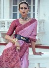 Banarasi Silk Fuchsia and Pink Woven Work Designer Contemporary Saree - 4