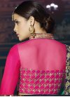 Heavenly Fancy Fabric Rose Pink and Turquoise Trendy Saree For Ceremonial - 1