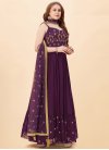 Embroidered Work Georgette Readymade Classic Gown - 1