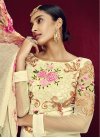 Topnotch Embroidered Work Cream Pant Style Designer Suit - 1