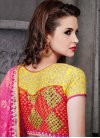 Net Orange and Rose Pink Beads Work Contemporary Style Saree - 2