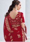Embroidered Work Shimmer Trendy Designer Saree For Party - 1