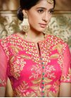 Luscious Light Blue and Rose Pink Embroidered Work Trendy Saree - 1
