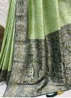 Woven Work Bottle Green and Mint Green Trendy Classic Saree - 3