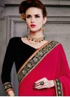 Glitzy Black and Red Embroidered Work Designer Lehenga Saree For Festival - 1
