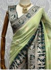 Bottle Green and Mint Green Woven Work Traditional Designer Saree - 1