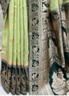 Bottle Green and Mint Green Woven Work Traditional Designer Saree - 2