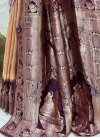 Peach and Wine Woven Work Designer Traditional Saree - 2
