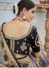 Embroidered Work Jacquard Silk Trendy Classic Saree For Festival - 2