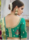 Maroon and Sea Green Embroidered Work Trendy Classic Saree - 2