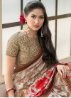 Brown and Silver Color Traditional Saree For Ceremonial - 1