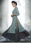 Sweetest Faux Georgette Light Blue and Navy Blue Embroidered Work Kameez Style Lehenga Choli - 2