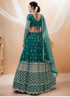 Faux Georgette Embroidered Work A - Line Lehenga - 3