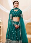 Faux Georgette Embroidered Work A - Line Lehenga - 1