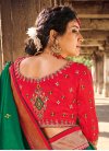 Bottle Green and Red Designer Contemporary Saree - 2