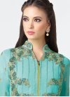 Grandiose Aqua Blue and Teal  Faux Georgette Trendy Designer Salwar Kameez - 1