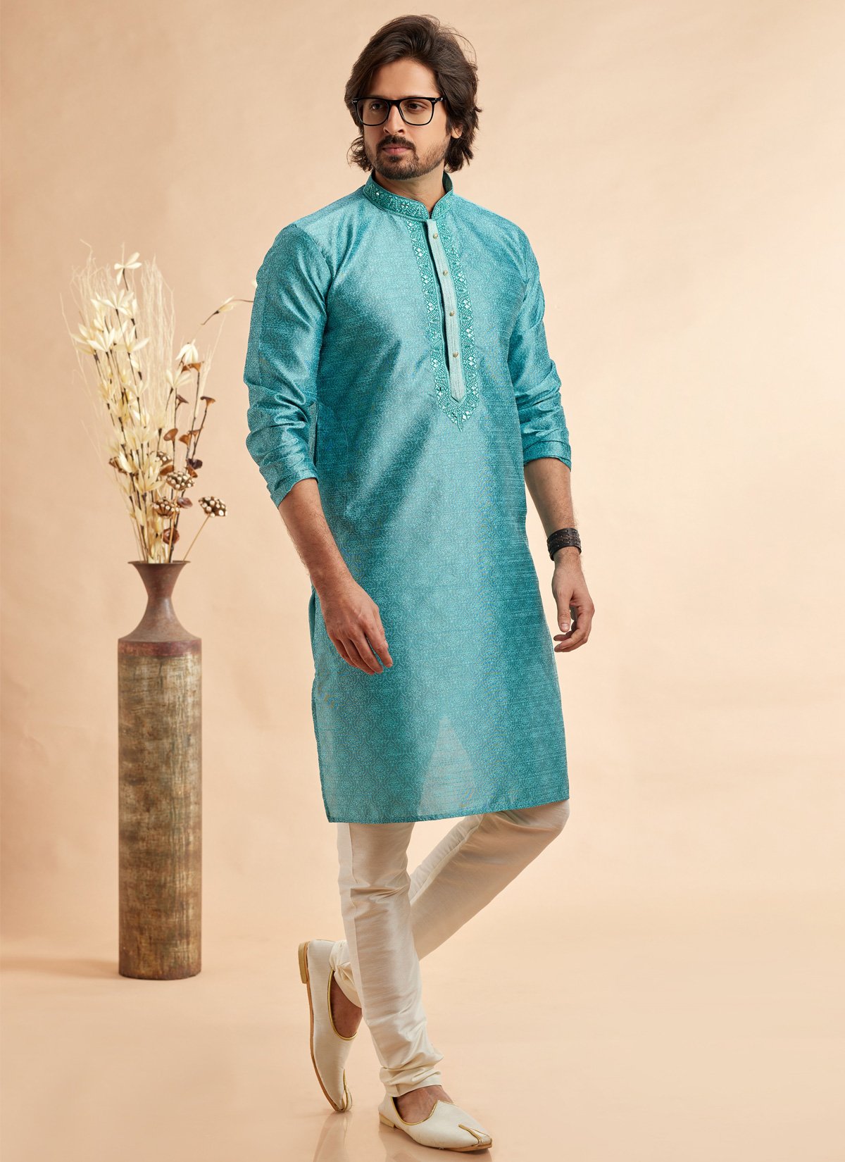 Ferozi Kurta Jacquard Silk Pant