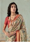 Digital Print Work Handloom Silk Designer Contemporary Style Saree For Festival - 1