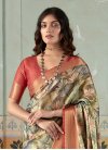 Red and Sea Green Designer Traditional Saree For Festival - 1
