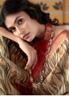 Handloom Silk Cream and Red Digital Print Work Trendy Classic Saree - 3