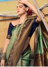 Green and Navy Blue Trendy Designer Saree For Festival - 2