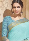 Affectionate  Faux Georgette Lace Work Contemporary Style Saree - 1