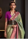 Woven Work Mint Green and Rose Pink Designer Traditional Saree - 2