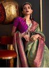Woven Work Mint Green and Rose Pink Designer Traditional Saree - 3