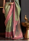 Woven Work Mint Green and Rose Pink Designer Traditional Saree - 1