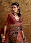 Brown and Red Designer Contemporary Saree - 1