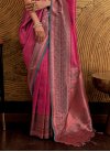 Woven Work Rose Pink and Teal Designer Contemporary Style Saree - 1