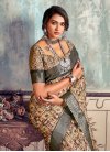 Beige and Brown Designer Contemporary Style Saree - 1