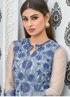 Perfect Mouni Roy Light Blue and Silver Color Jacket Style Salwar Kameez For Ceremonial - 1