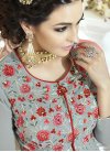 Grey and Off White Faux Georgette Trendy Designer Salwar Suit - 2