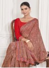 Red and Salmon Designer Traditional Saree For Casual - 1