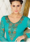 Lovely Faux Georgette Embroidered Work Churidar Suit For Festival - 1