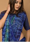 Blue and Green Faux Georgette Traditional Designer Saree - 1