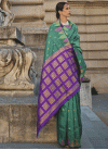 Woven Work Sea Green and Violet Designer Contemporary Style Saree - 2