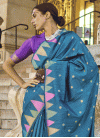 Teal and Violet Woven Work Traditional Designer Saree - 2