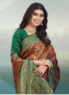 Gold and Green Woven Work Trendy Classic Saree - 1