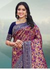 Gold and Purple Designer Contemporary Style Saree For Festival - 1