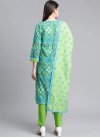Green and Light Blue Readymade Salwar Suit - 1