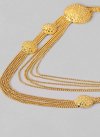 Majestic Gold Rodium Polish Beads Work Necklace Set - 1