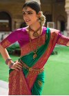 Green and Rose Pink Trendy Classic Saree - 1