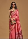 Red and Salmon Traditional Designer Saree For Ceremonial - 1