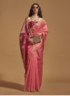 Red and Salmon Traditional Designer Saree For Ceremonial - 2
