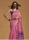 Handloom Silk Hot Pink and Purple Designer Contemporary Style Saree - 1