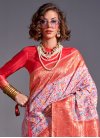Woven Work Handloom Silk Mauve and Red Designer Contemporary Style Saree - 1